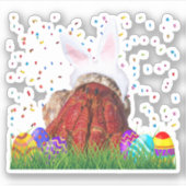 キュートなイースターバニーの仙人カニ シール (正面)