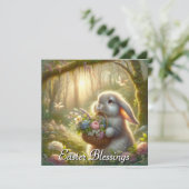 キュートなイースターバニーの花かご シーズンカード (スタンド正面)