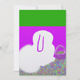 キュートなイースターバニーの花 シーズンカード