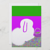 キュートなイースターバニーの花 シーズンカード (正面/裏面)