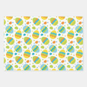 キュートなイースターバニーエッグの花 ラッピングペーパーシート (正面)