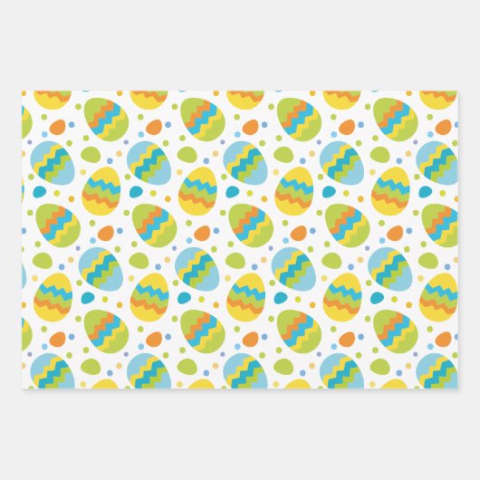キュートなイースターバニーエッグの花 ラッピングペーパーシート (正面)