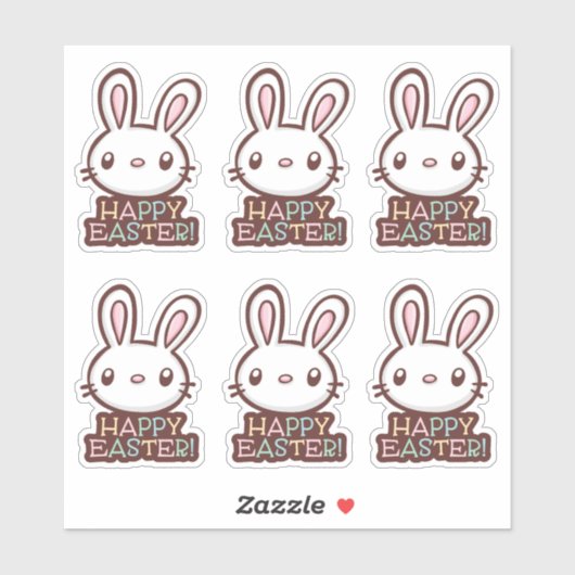 キュートなイースターバニーカスタムカットビニールシール シール (シート)