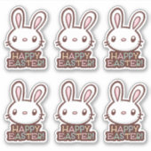 キュートなイースターバニーカスタムカットビニールシール シール (正面)