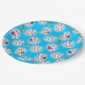 キュートなイースターバニーパターン ペーパープレート (アングル)