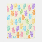 キュートなイースターバニーマーシュマロ フリースブランケット (正面)