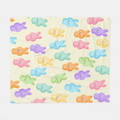 キュートなイースターバニーマーシュマロ フリースブランケット (正面(横))