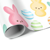 キュートなイースターバニーマーシュマロ ラッピングペーパー (ロールコーナー)