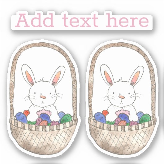 キュートなイースターバニー子供へ シール (正面)