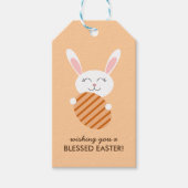 キュートなイースターバニー(オレンジ) ギフトタグ (正面)