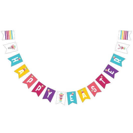 キュートなイースターバニー&ハット |フラグのバンティング バンティングフラッグ (全)