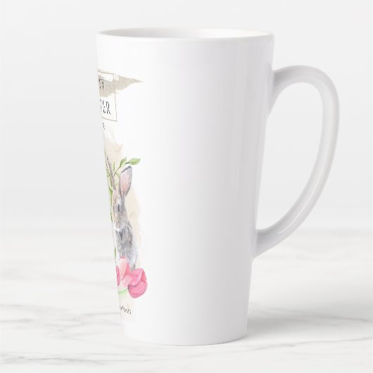 キュートなイースターバニー |ハッピーイースター水彩アート カフェラテマグ (右)