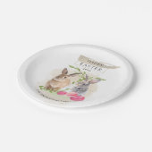 キュートなイースターバニー |ハッピーイースター水彩アート ペーパープレート (アングル)