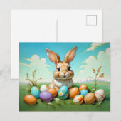 キュートなイースターバニー ポストカード (正面/裏面)