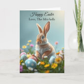 キュートなイースターバニー | 内側の色付けページ カード (正面)
