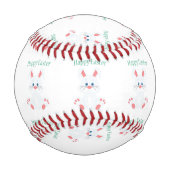 キュートなイースターバニー 野球ボール (裏面)