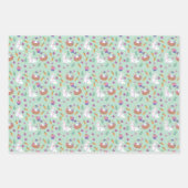キュートなイースターパターンバニー ラッピングペーパーシート (正面3)