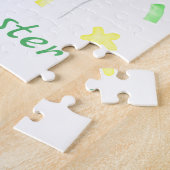 キュートなイースターベアのムード前向きポスター ジグソーパズル (側面)