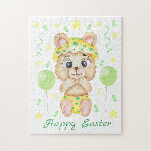 キュートなイースターベア前向きー ジグソーパズル (縦)