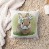 キュートなイースター前向きバニー クッション (ブランケット)