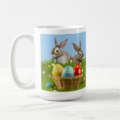 キュートなイースター前向きバニー コーヒーマグカップ (左)