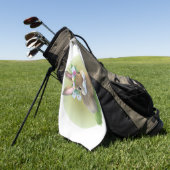 キュートなイースター前向きバニー ゴルフタオル (グリーン)