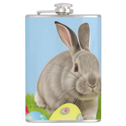 キュートなイースター前向きバニー フラスク (正面)
