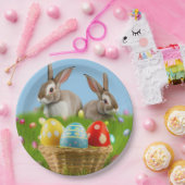 キュートなイースター前向きバニー ペーパープレート (パーティー)