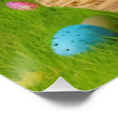 キュートなイースター前向きバニー ポスター (コーナー)