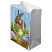 キュートなイースター前向きバニー ミディアムペーパーバッグ (裏面アングル)