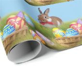 キュートなイースター前向きバニー ラッピングペーパー (ロールコーナー)