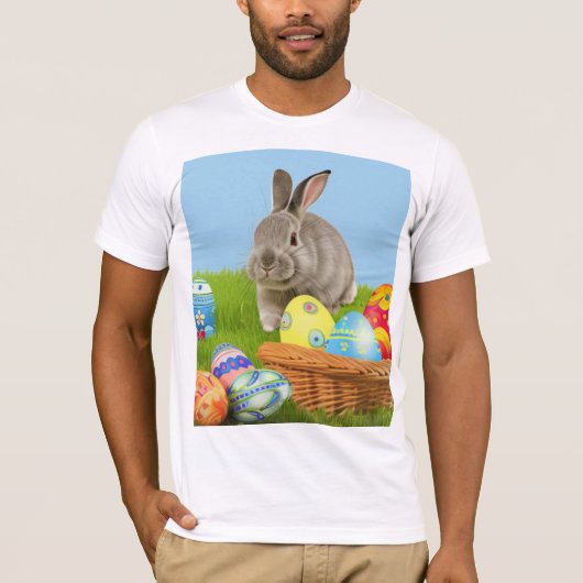 キュートなイースター前向きバニー Tシャツ (正面)