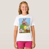 キュートなイースター前向きバニー Tシャツ (正面フル)