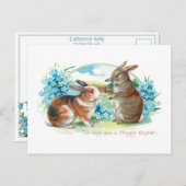 キュートなイースター忘れバニーとメノー ポストカード (正面/裏面)