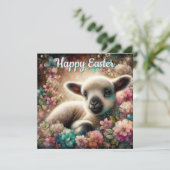 キュートなイースター賛美ラムクリスチャンの聖句 シーズンカード (スタンド正面)