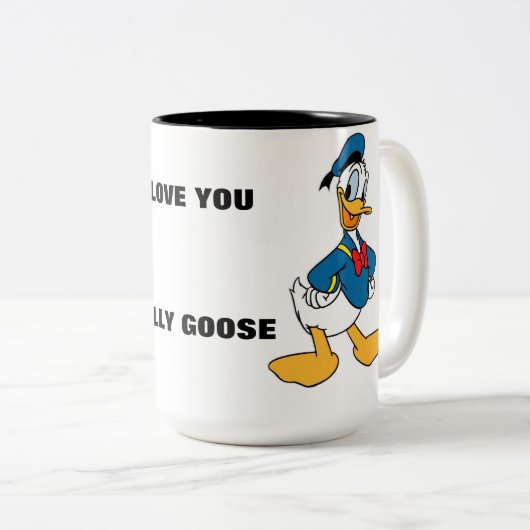 キュートなウィミカルフォークアートダック ツートーンマグカップ (正面右)