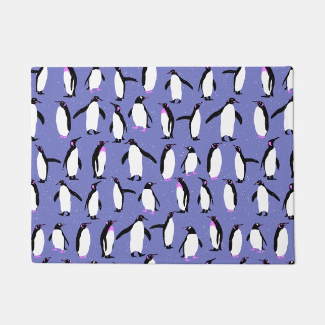 キュートなウインターペンギン ドアマット (正面)