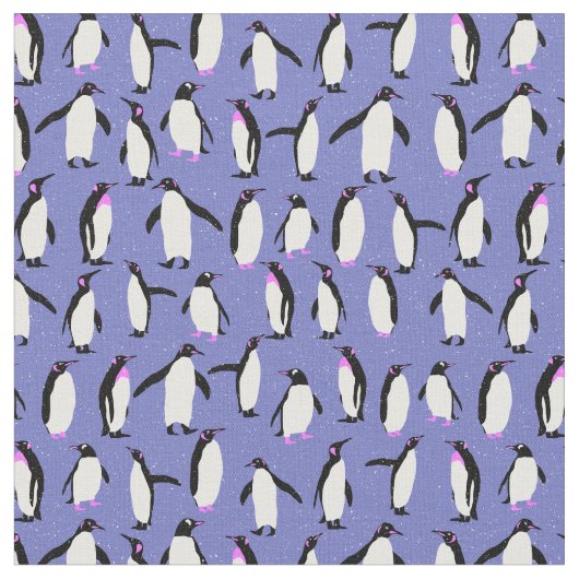 キュートなウインターペンギン ファブリック (クローズアップ)