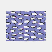 キュートなウインターペンギン フリースブランケット (正面(横))