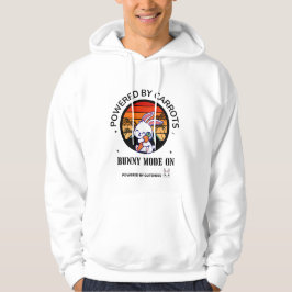 キュートなウサギがニンジンを抱えるレトロな夕焼けTシャツ パーカ