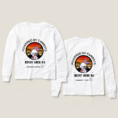 キュートなウサギがニンジンを抱えるレトロサンセットTシャツ (デザイン 正面＆背面)