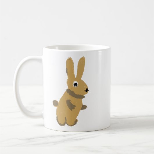 キュートなウサギの手描きコーヒーマグ コーヒーマグカップ (左)