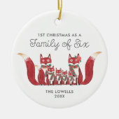 キュートなウッドランドパーソナライズされたキツネ6選 セラミックオーナメント (正面)