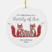 キュートなウッドランドパーソナライズされたキツネ6選 セラミックオーナメント (裏面)