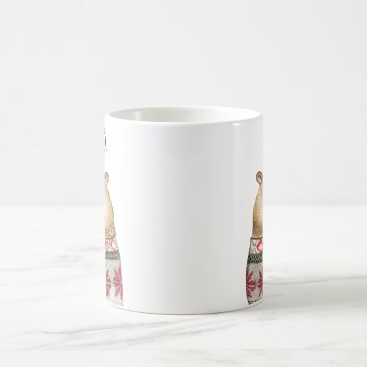 キュートなウッドランドベア動物のクリスマス コーヒーマグカップ (中央)