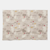 キュートなウッドランド動物の北欧パターンクリスマス キッチンタオル (横)