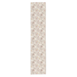 キュートなウッドランド動物の北欧パターンクリスマス ショートテーブルランナー