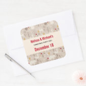 キュートなウッドランド動物の北欧パターンクリスマス スクエアシール (封筒)