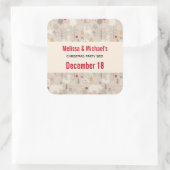 キュートなウッドランド動物の北欧パターンクリスマス スクエアシール (バッグ)