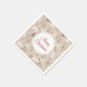 キュートなウッドランド動物の北欧パターンクリスマス スタンダードカクテルナプキン (角)